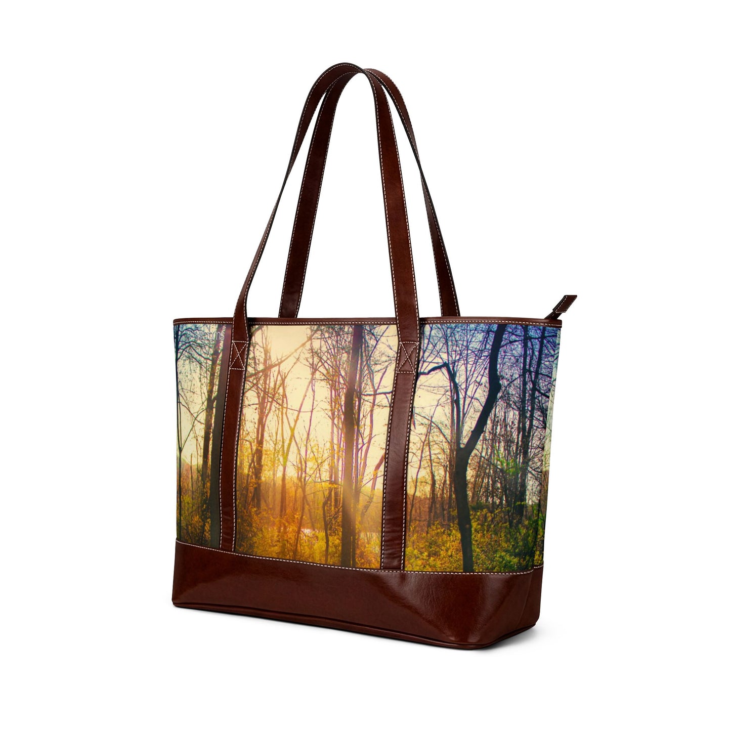 Sunrise Forest Tote Handbag – Nature Photography Canvas Tote