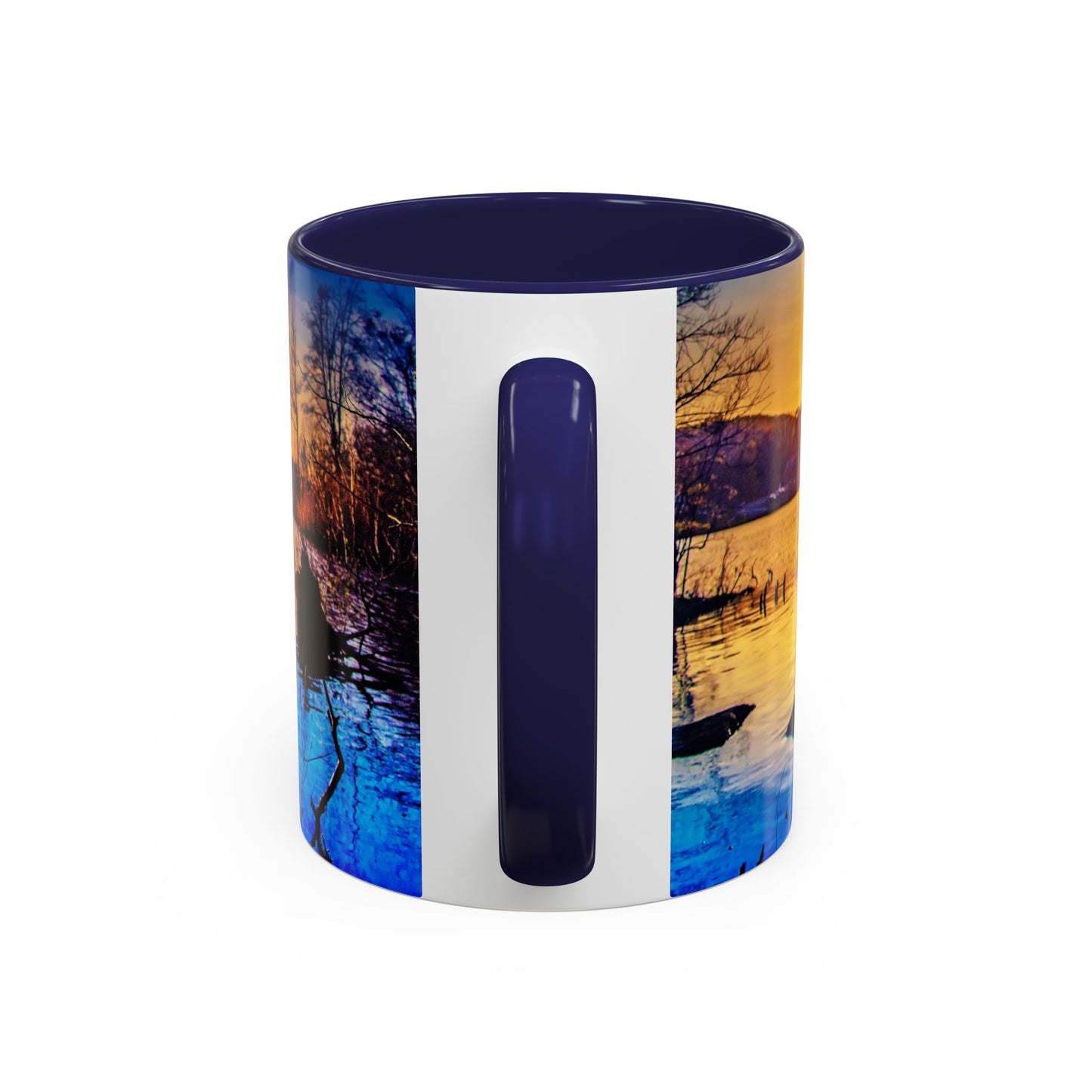 Two Tones, 11oz Accent, Ceramic Coffe Mug with Elegant High-Res, Full Color Natural Landscape Image.