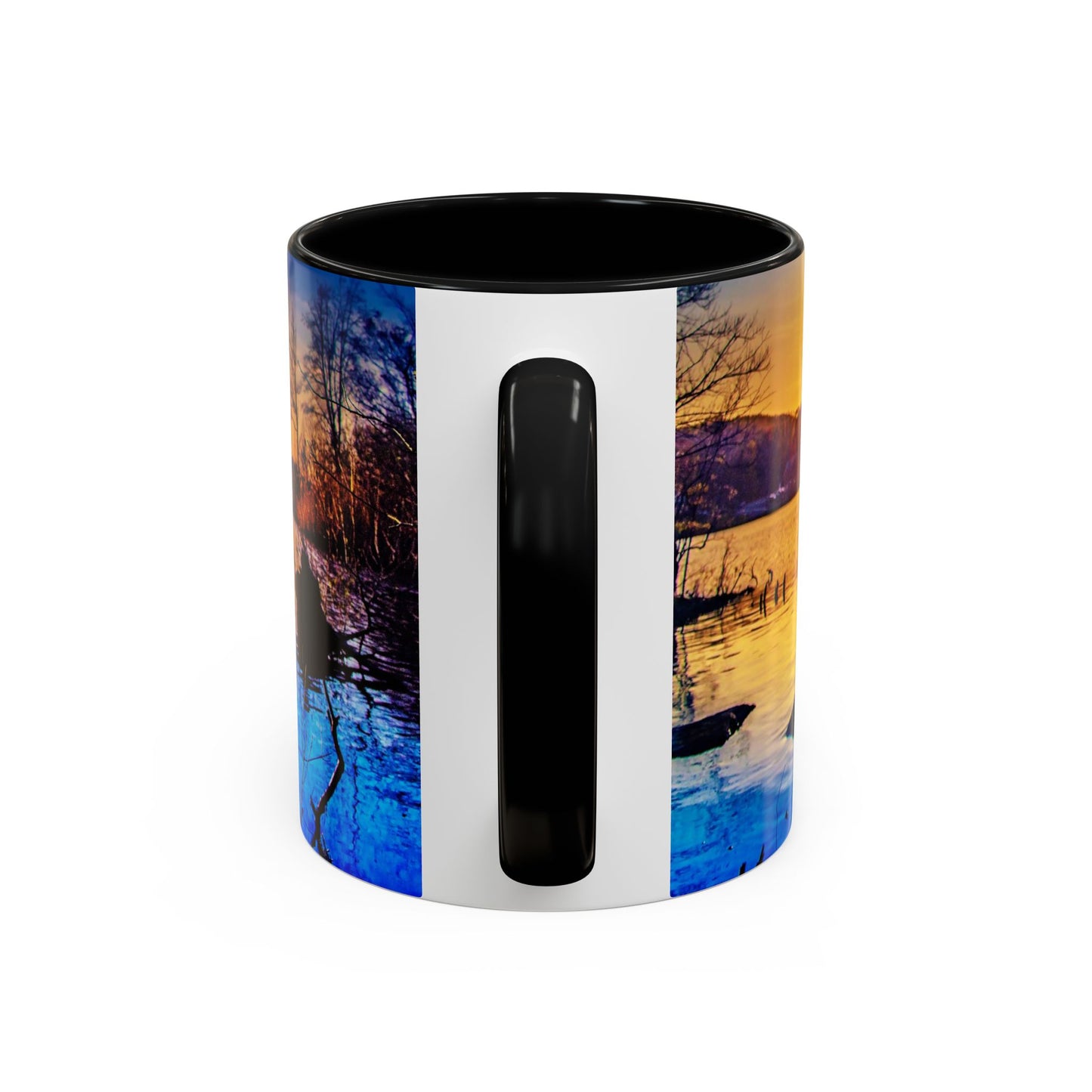 Two Tones, 11oz Accent, Ceramic Coffe Mug with Elegant High-Res, Full Color Natural Landscape Image.