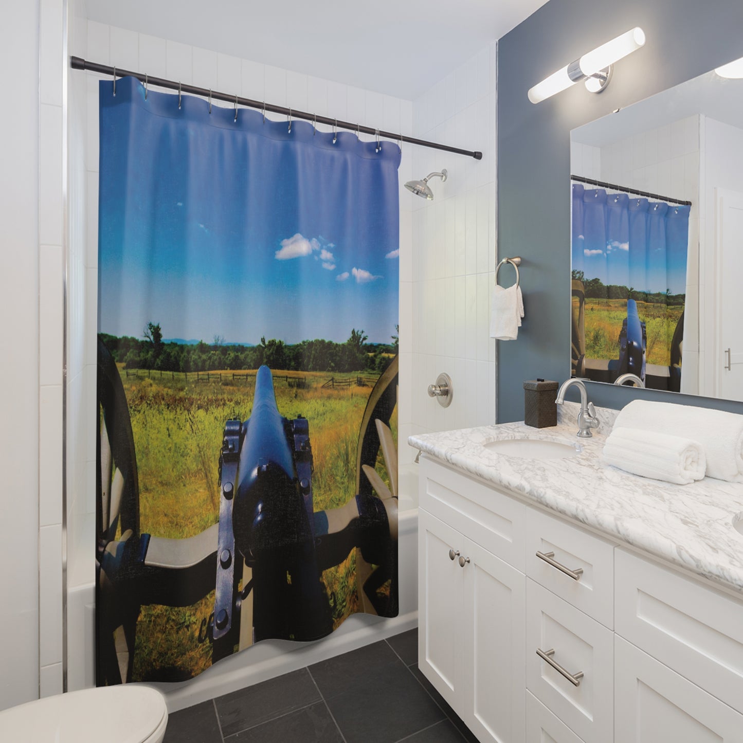 Shower Curtain Printed With Exclusive, High-Res, Full Color Beautiful Image.