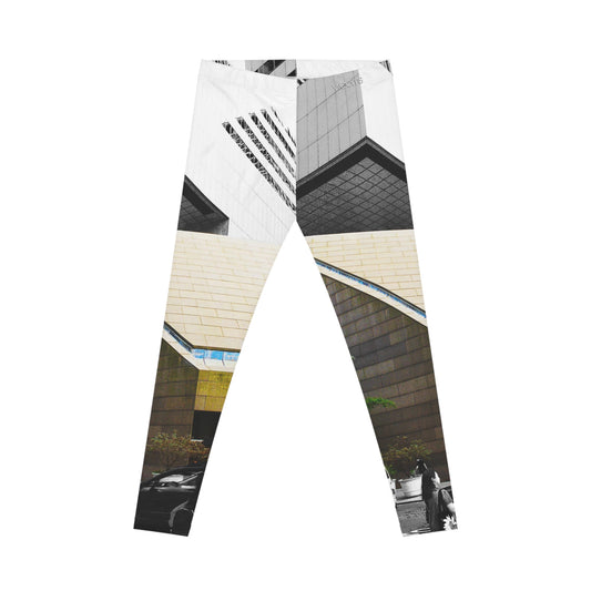 Leggings con imagen arquitectónica de Nueva York — Leggings urbanos de paisaje citadino para mujer