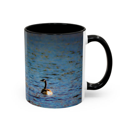Two Tones, 11oz Ceramic Coffe Mug with Elegant High-Res, Full Color Natural Landscape Image.