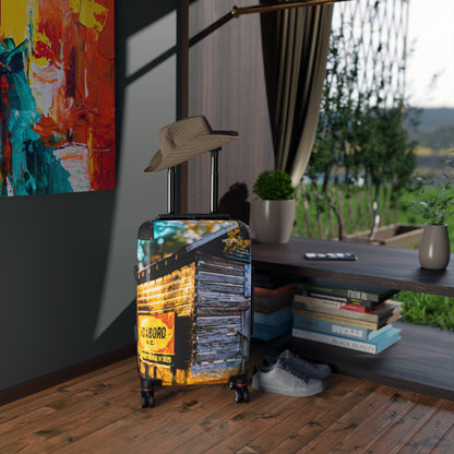 Vintage Roadside Cabin Suitcase - Travel Luggage with Rustic Motif
