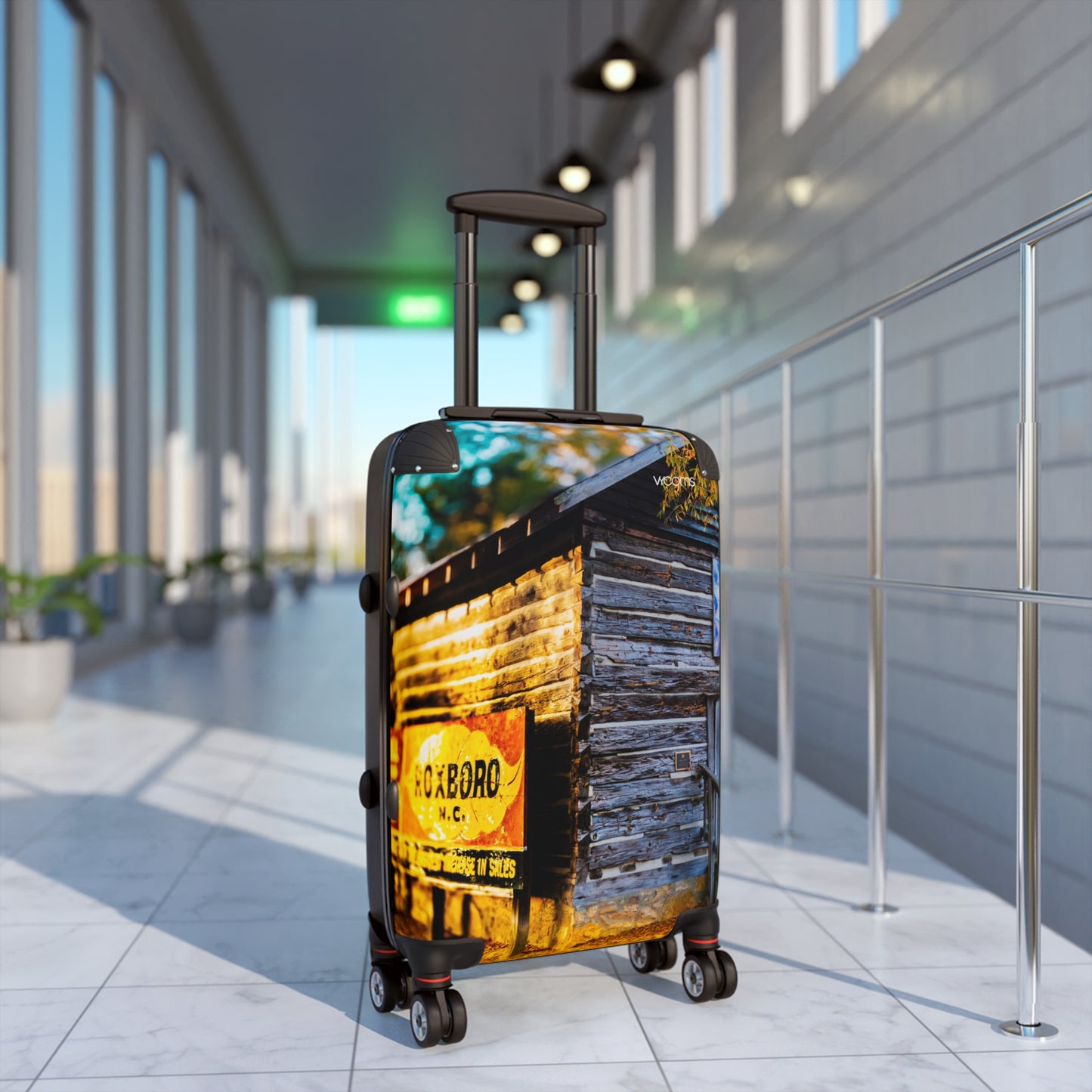 Vintage Roadside Cabin Suitcase - Travel Luggage with Rustic Motif