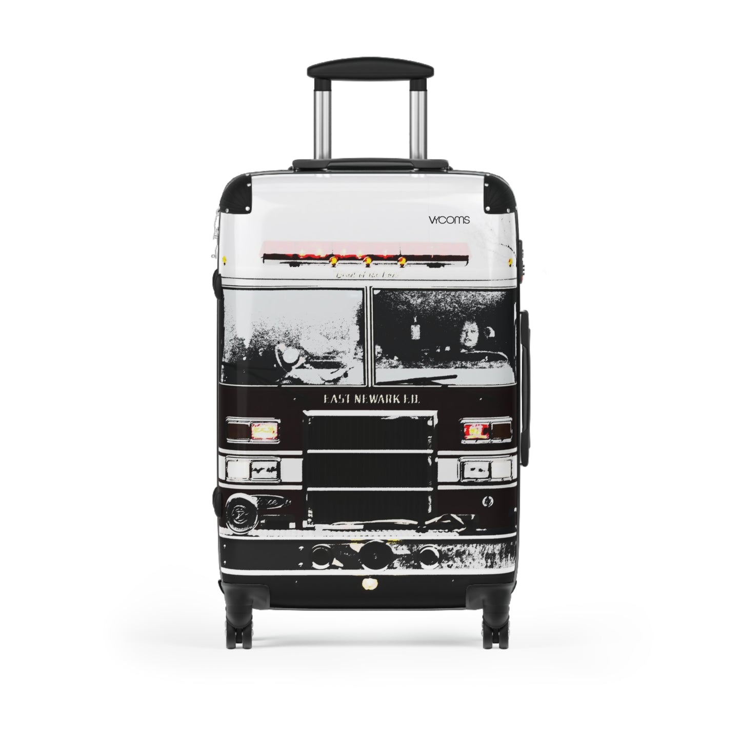 Vintage Fire Truck Carry-On Suitcase — Retro Emergency Vehicle Luggage