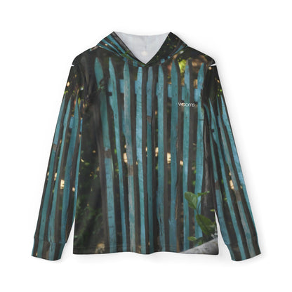 Coastal Weathered Fence Hoodie – Rustic Indigo Edition