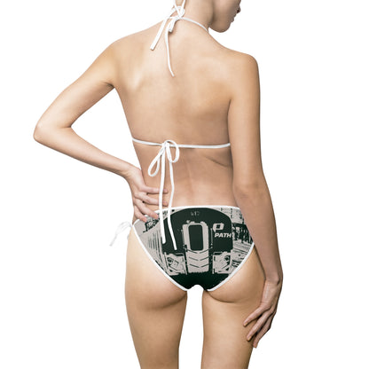 Women's Bikini Swimsuit — Black & White Path Train Station