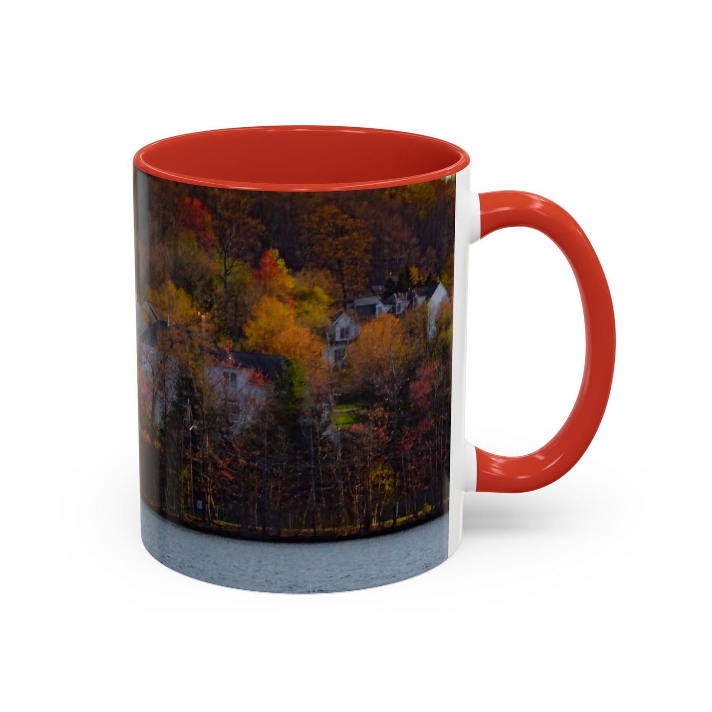 Two Tones, 11oz Ceramic Coffe Mug with Elegant High-Res, Full Color Natural Landscape Image.