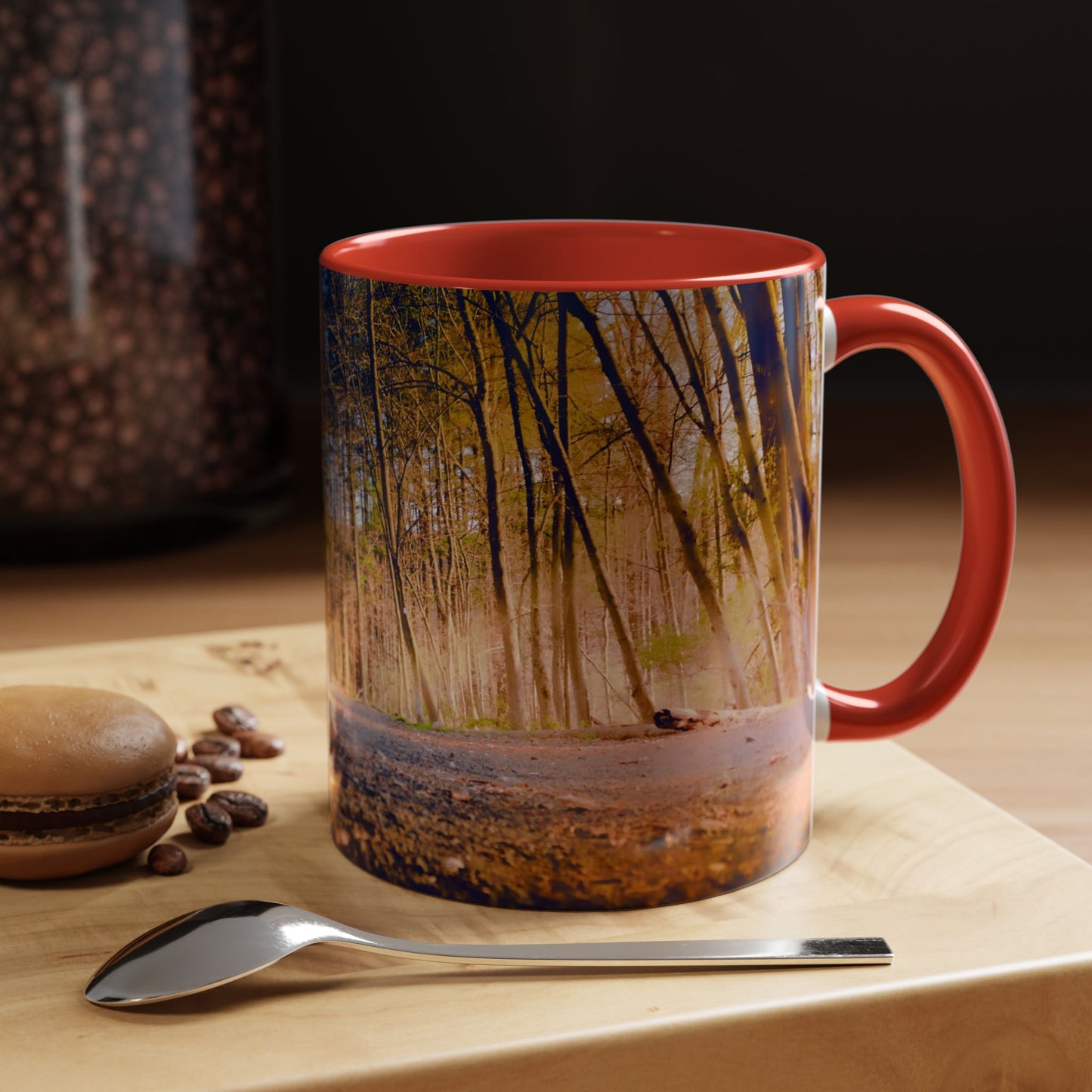 Two Tones, 11oz Accent, Ceramic Coffe Mug with Elegant High-Res, Full Color Natural Landscape Image.