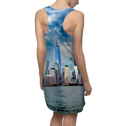 New York Skyline Racerback Dress — Waterfront Cityscape