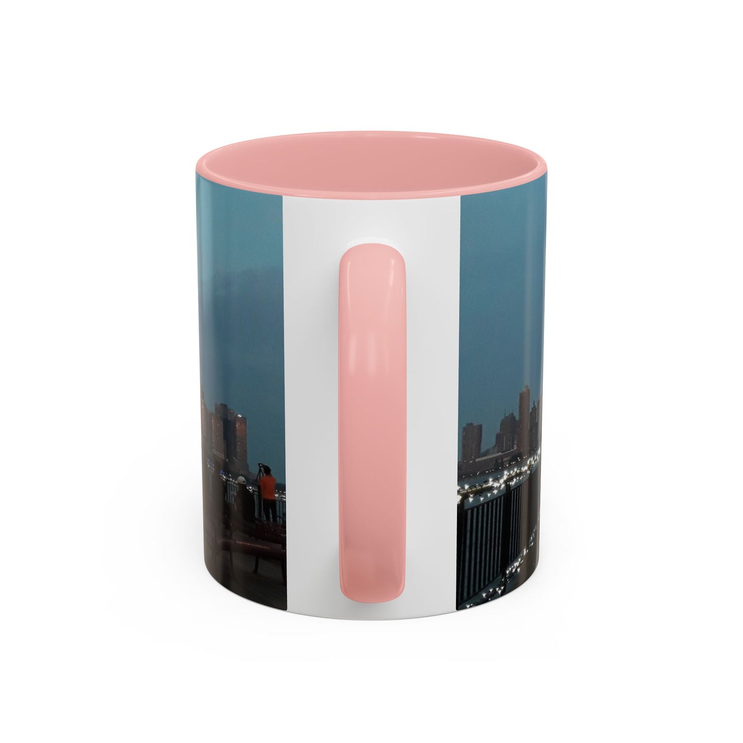 Two Tone 11 oz. Ceramic Mug, Printed with a High-Res Image of  New  York City View.