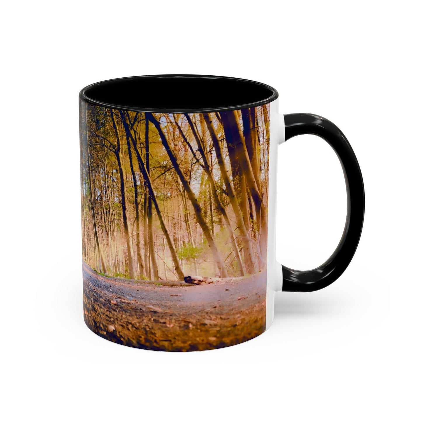 Two Tones, 11oz Accent, Ceramic Coffe Mug with Elegant High-Res, Full Color Natural Landscape Image.