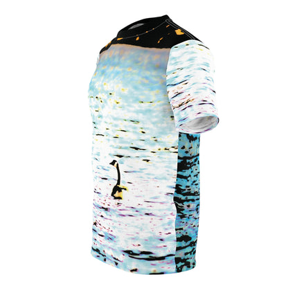 Swan Lake T-Shirt — Watercolor Sunset Nature Shirt
