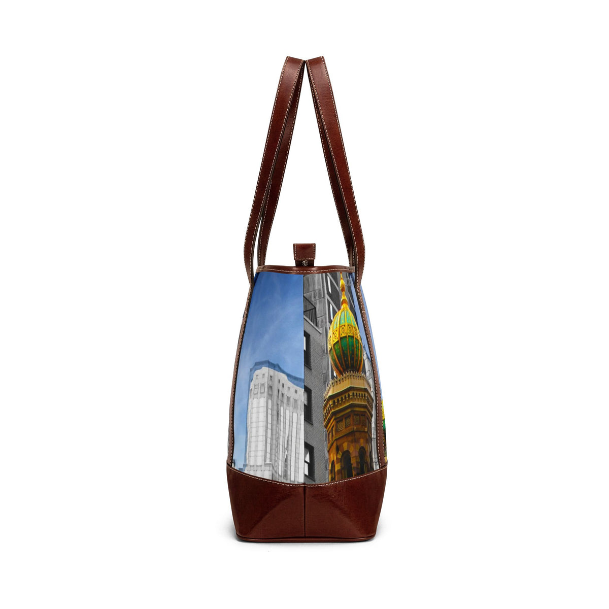 City Skyline Tote Handbag — Colorful Onion Dome Landmark Print