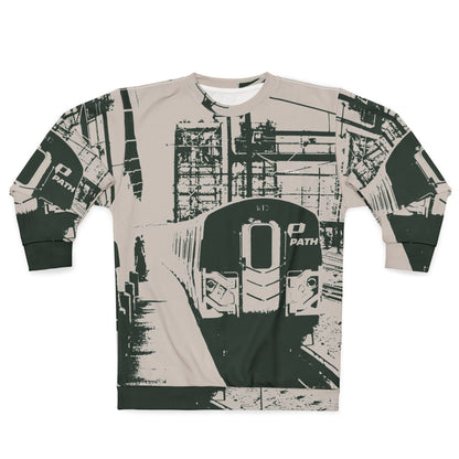 All-Over-Print Retro Train Sweatshirt — Urban Commuter Vibe