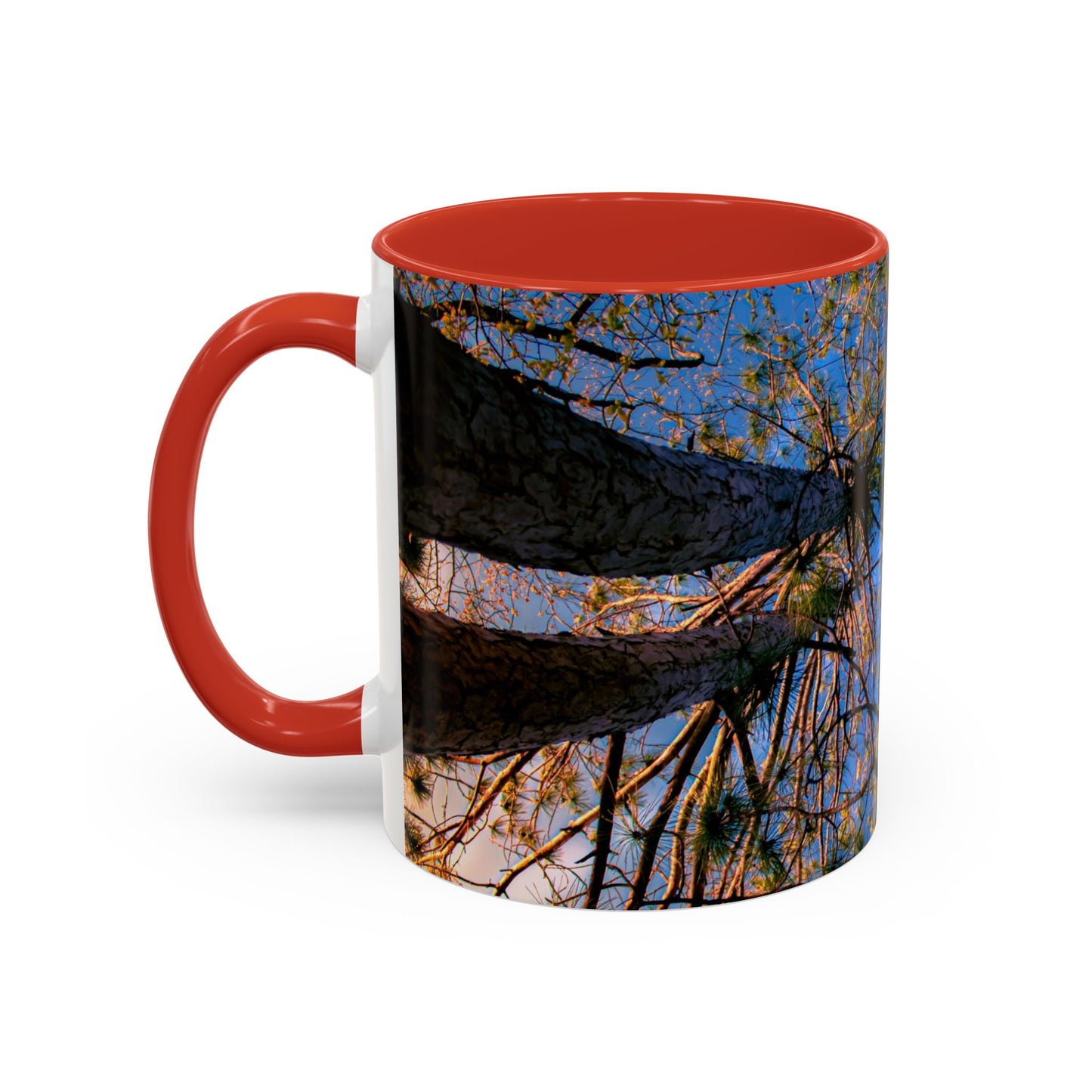 Beautifull 11oz Two Tones, Ceramic Coffe Mug Printed With An original, High-Res, Full Color Image of an Elegant Natural Landscape.