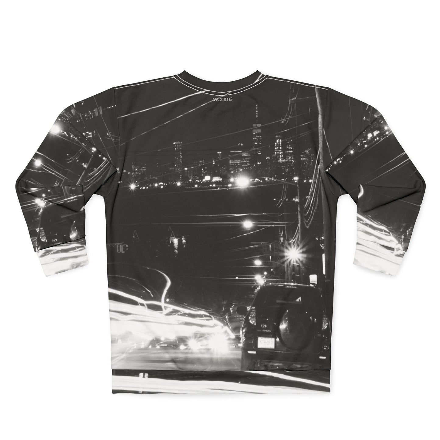 City Night Drive Sweatshirt — Black & White Urban Night Vibe