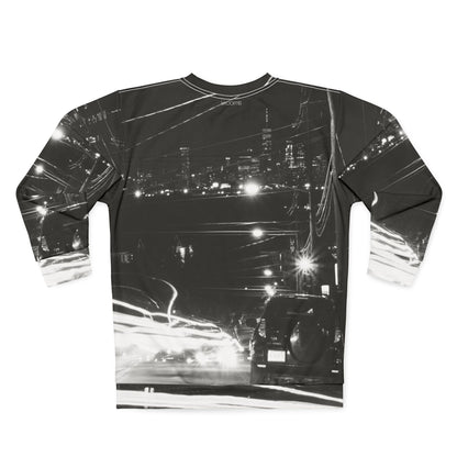 City Night Drive Sweatshirt — Black & White Urban Night Vibe