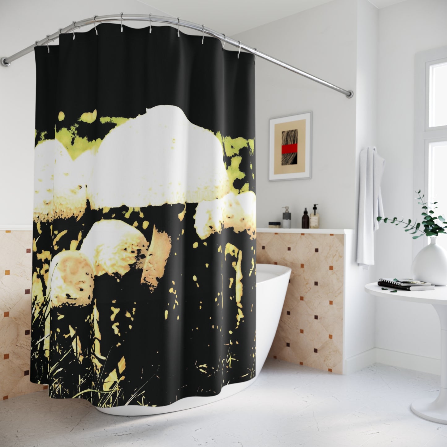 Shower Curtain Printed With Exclusive, High-Res, Full Color Beautiful Image.