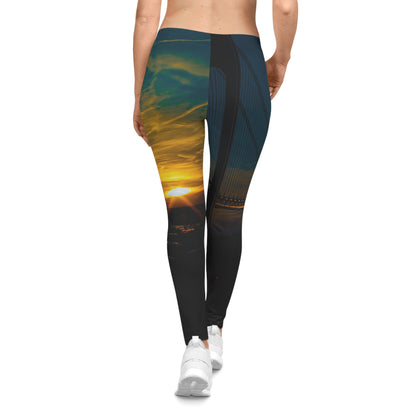 Verrazano Bridge Sunset  Leggings — Scenic Golden Hour