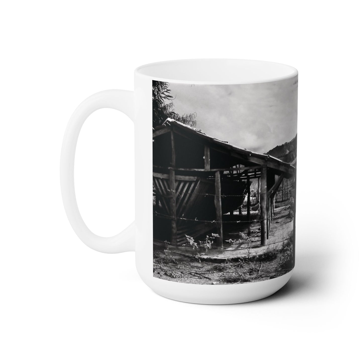 Elegant 15oz Ceramic Coffe Mug Printed with Magnifisent Countryside Natural Landscape.