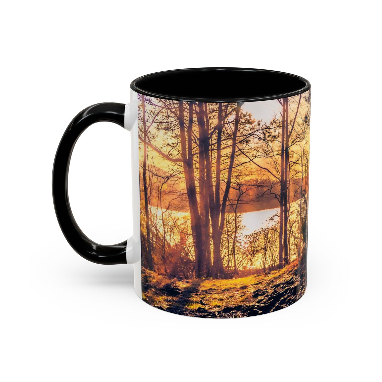 Two Tones, 11oz Ceramic Coffe Mug with Elegant High-Res, Full Color Natural Landscape Image.