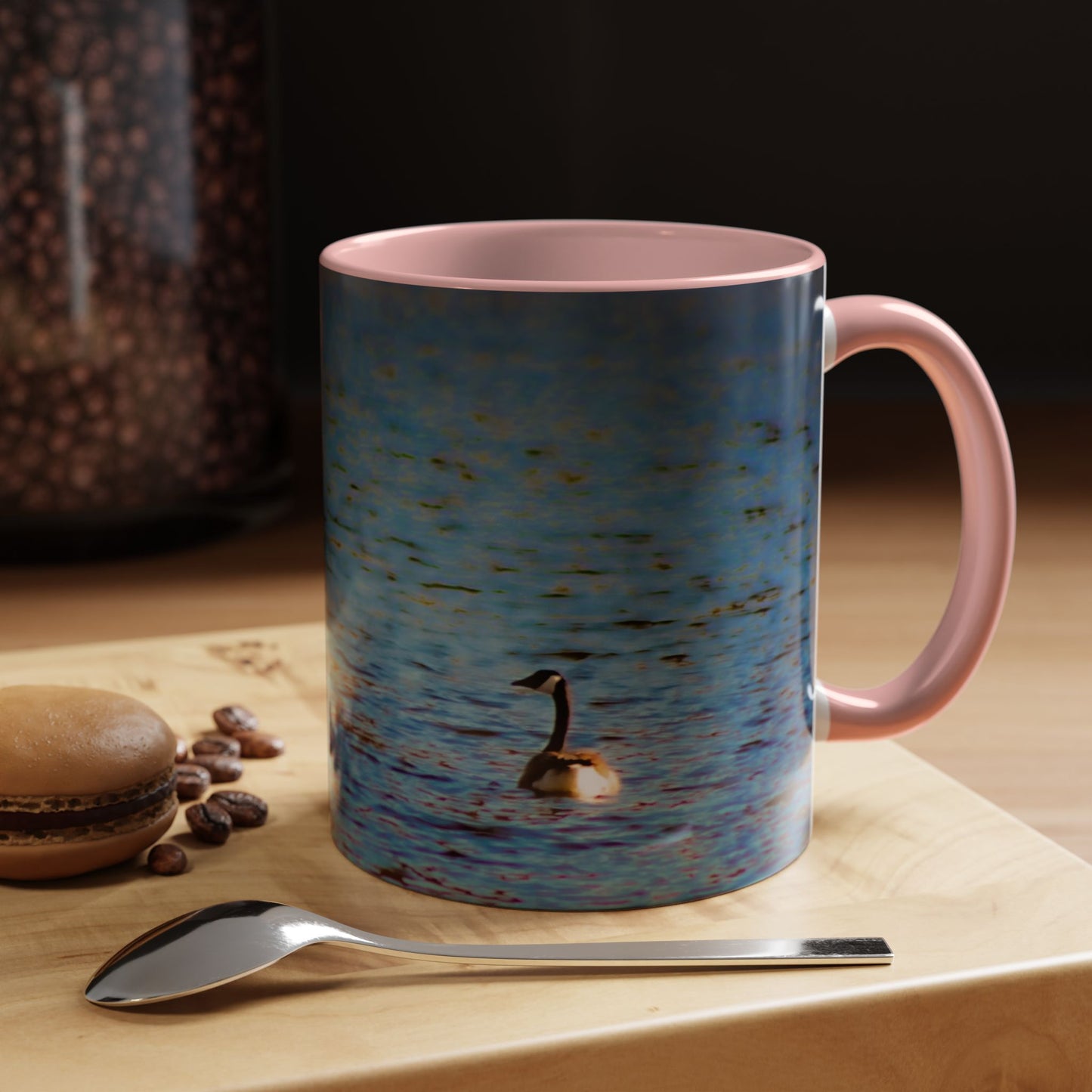 Two Tones, 11oz Ceramic Coffe Mug with Elegant High-Res, Full Color Natural Landscape Image.