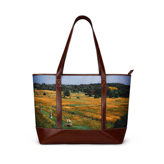 Autumn Meadow Tote Bag — Scenic Field Landscape Handbag
