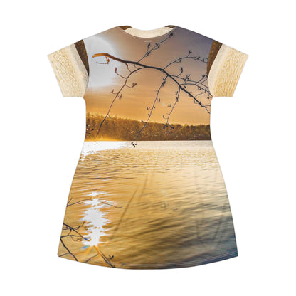 Sunset Lake Dress — Tranquil Golden Water View