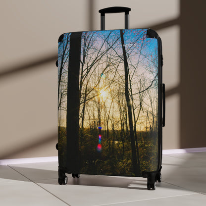 Sunlit Forest Carry-On Suitcase — Scenic Nature Travel Luggage
