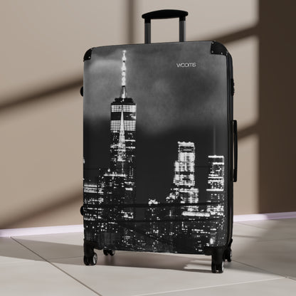 City Skyline Carry-On Suitcase — Black & White New York Travel Luggage