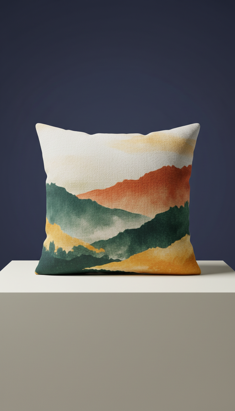 Cloud Veil soft landscape throw pillow