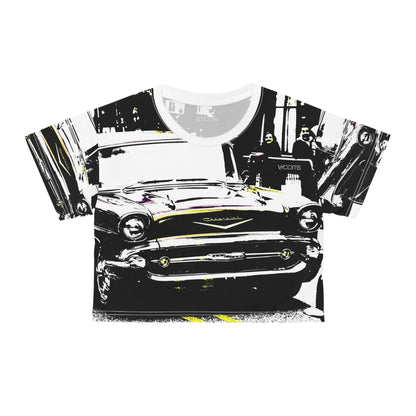 Vintage Chevy Graphic Crop Tee — Retro Classic Car Streetwear