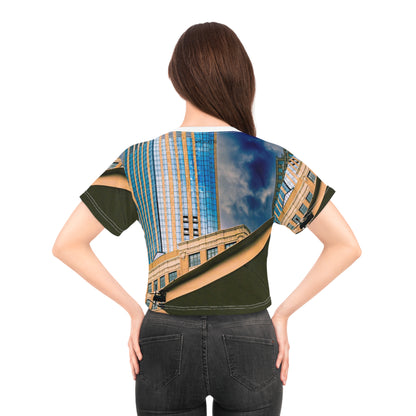 Architectural Photo Crop Tee — Urban Skyscraper All-Over Print