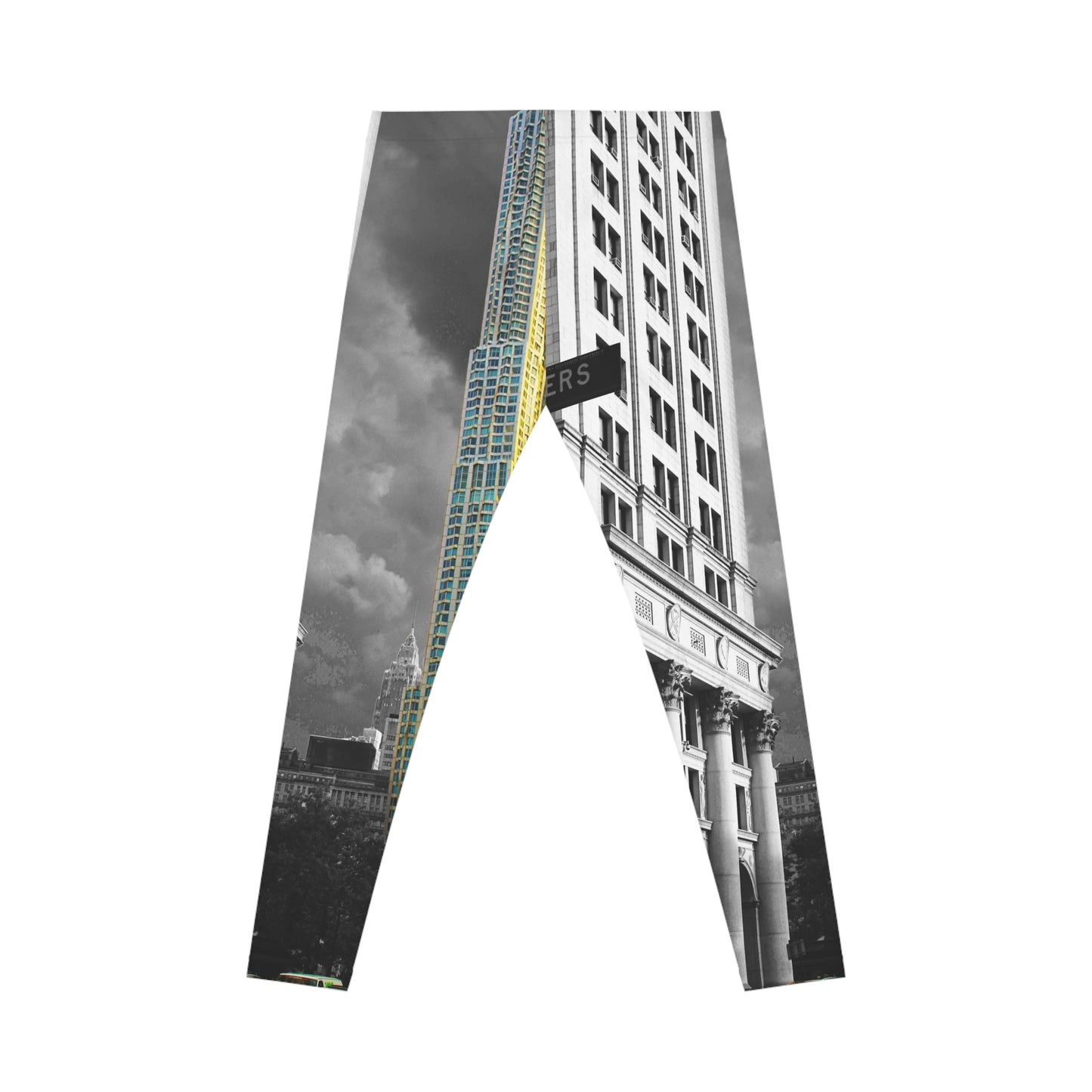 New York Cityscape Women’s Leggings — Monochrome Skyscraper