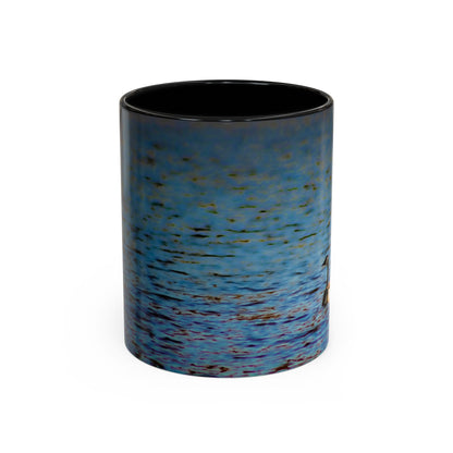 Two Tones, 11oz Ceramic Coffe Mug with Elegant High-Res, Full Color Natural Landscape Image.