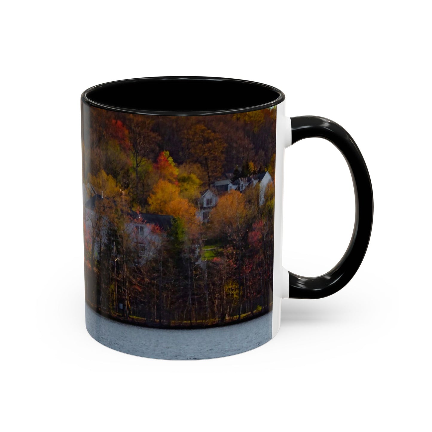 Two Tones, 11oz Ceramic Coffe Mug with Elegant High-Res, Full Color Natural Landscape Image.