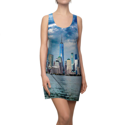 New York Skyline Racerback Dress — Waterfront Cityscape