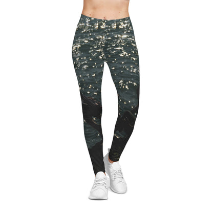 Dominican Haina Port Scene Leggings — Boys Jumping Into Water
