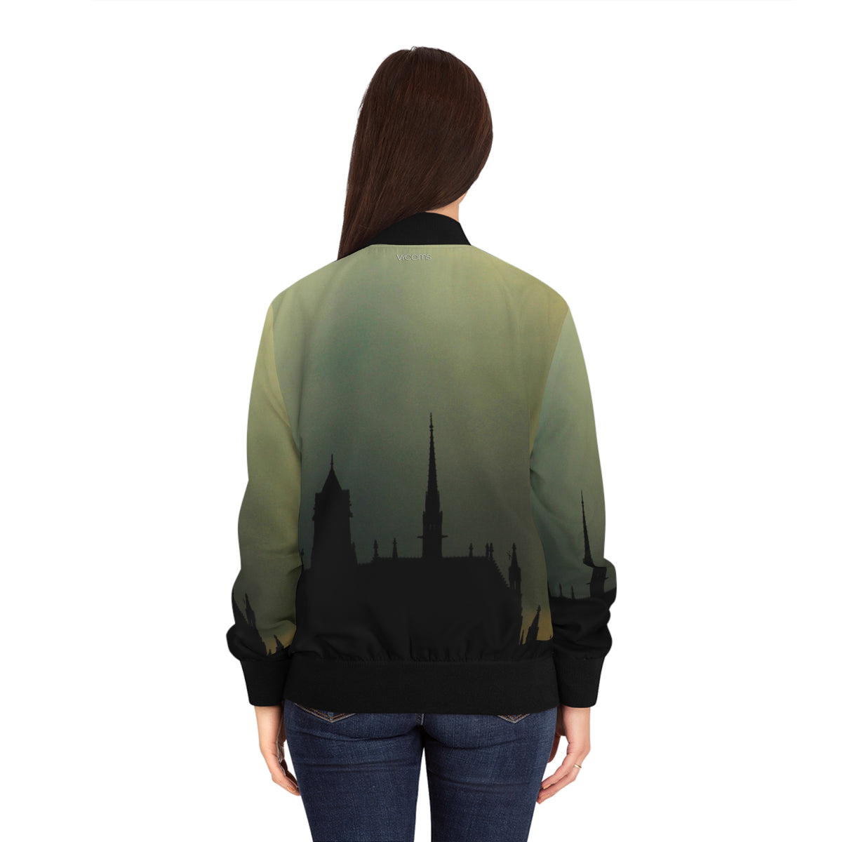 Newark Cathedral Women's Bomber Jacket - Newark Ethereal Silhouette