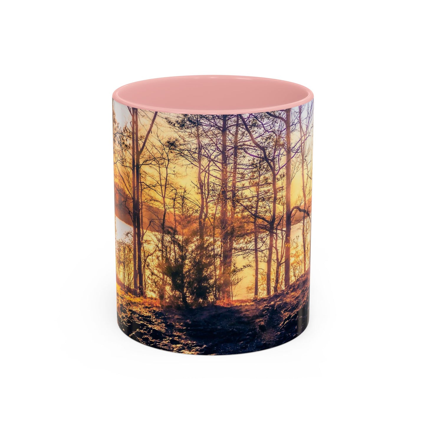 Two Tones, 11oz Ceramic Coffe Mug with Elegant High-Res, Full Color Natural Landscape Image.