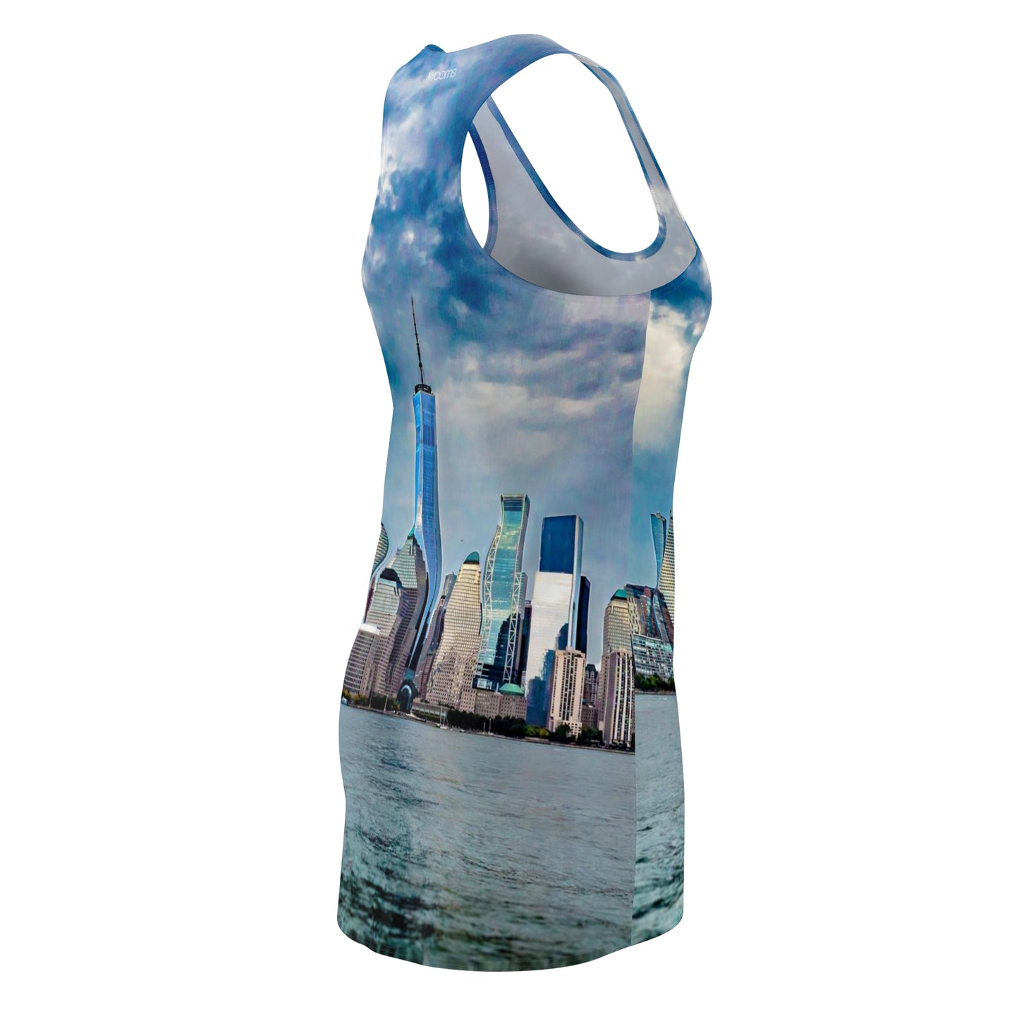 New York Skyline Racerback Dress — Waterfront Cityscape
