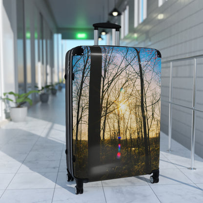 Sunlit Forest Carry-On Suitcase — Scenic Nature Travel Luggage