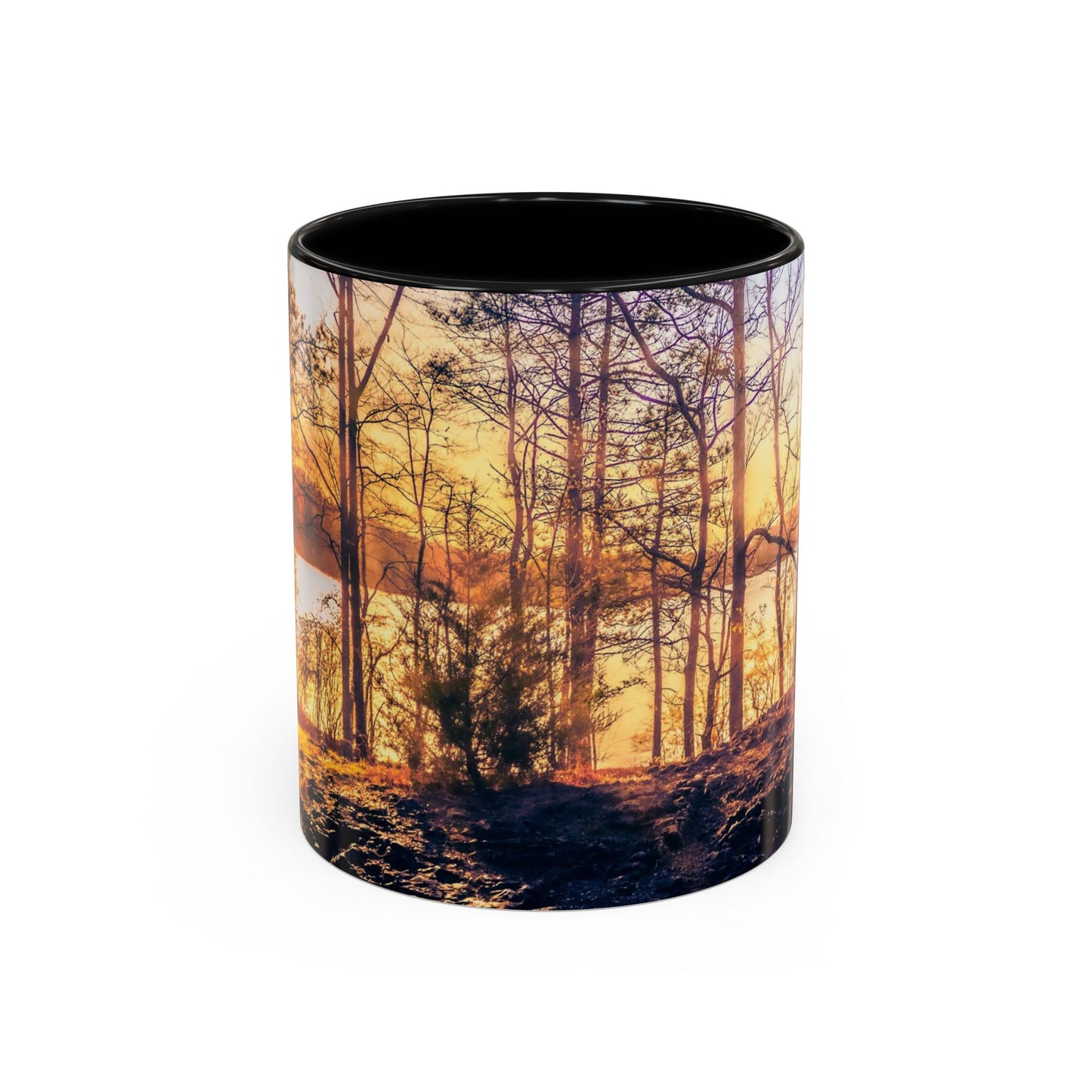 Two Tones, 11oz Ceramic Coffe Mug with Elegant High-Res, Full Color Natural Landscape Image.