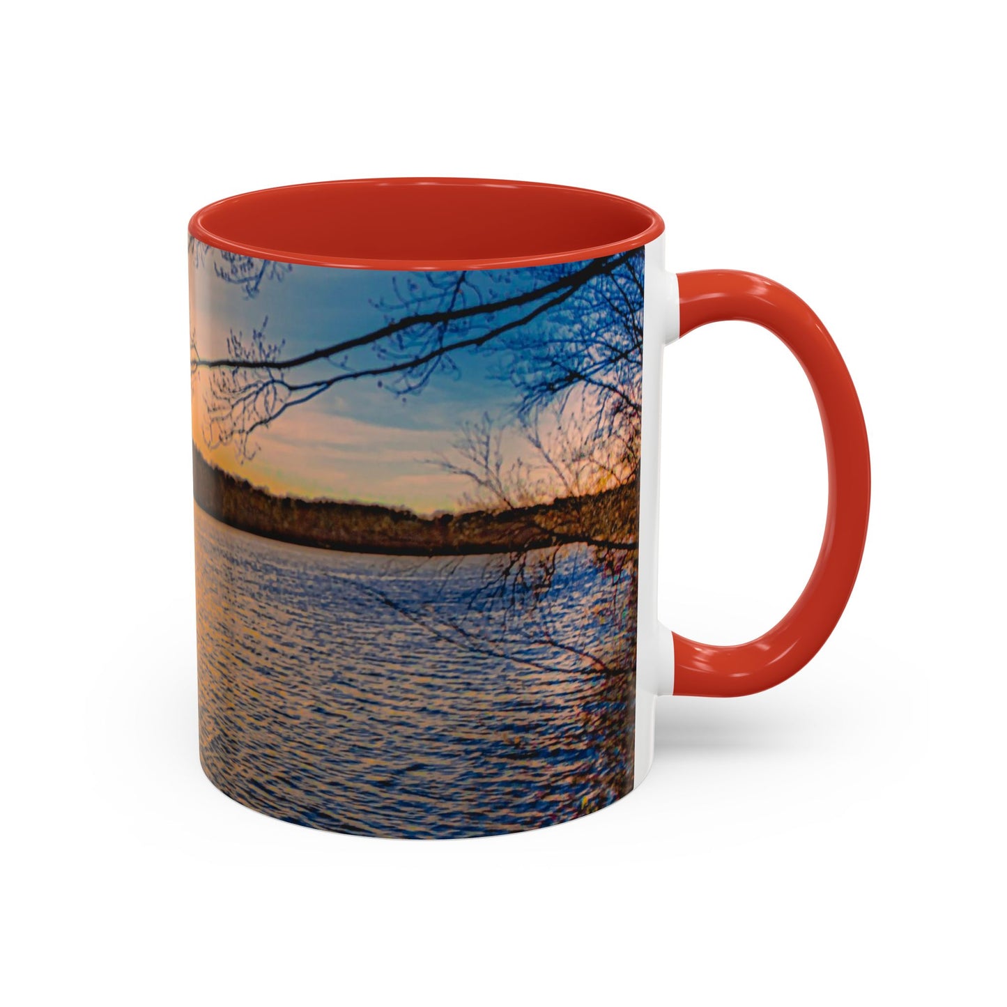 Beautifull 11oz Two Tones, Ceramic Coffe Mug Printed With An original, High-Res, Full Color Image of an Elegant Natural Landscape.