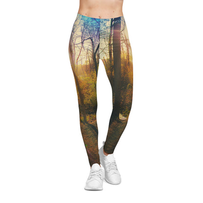 Lakeside Silhouette Premium Leggings– Sunset Treeline Edition