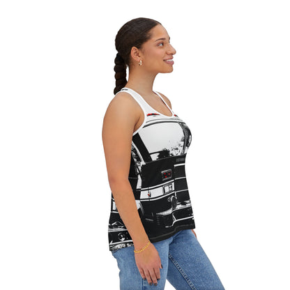 Retro Fire Truck Women's Tank Top — Vintage Firefighter Engine Graphic