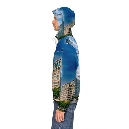 Cityscape Zip Hoodie - Urban Skyline