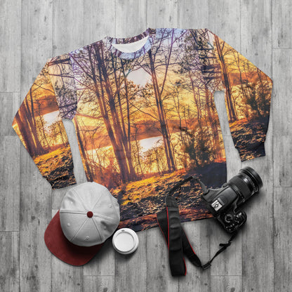 Scenic Sunrise Forest Sweatshirt — Nature Crewneck