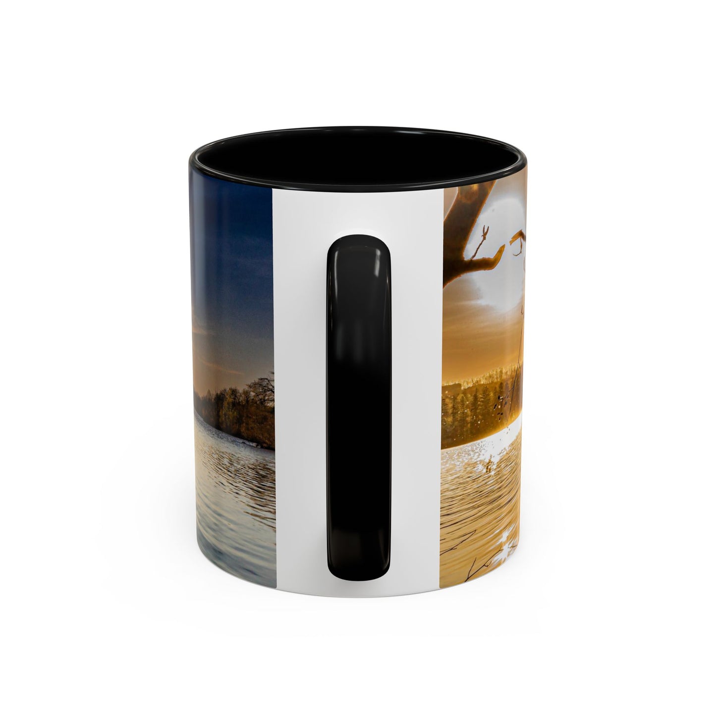 Two Tones, 11oz Accent, Ceramic Coffe Mug with Elegant High-Res, Full Color Natural Landscape Image.